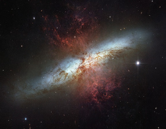 Hubble Telescope image of galaxy M82.