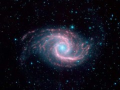 Figure 1. Image of Seyfert Galaxy NGC 1566, a spiral galaxy whose luminous core is intensely emitting cosmic ray radiation. (Courtesy of NASA/JPL-Caltech/R. Kennicutt (University of Arizona) and the SINGS Team)