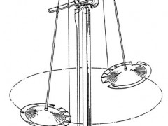 Townsend Brown's electrokinetic flying disc demonstration.  Image taken from Brown's U.S. patent.